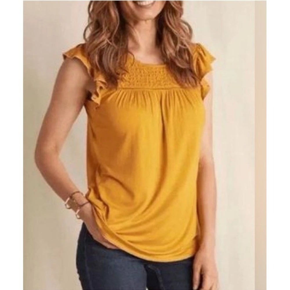 Matilda Jane‎ Womens Golden Hour yellow smocked top NWT Size Medium